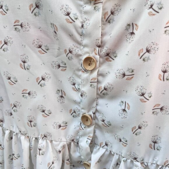 Sugar Dumplin Floral Print Buttoned Girls Dress With Lace & Ruffles- Sz. 8 - Picture 5 of 6